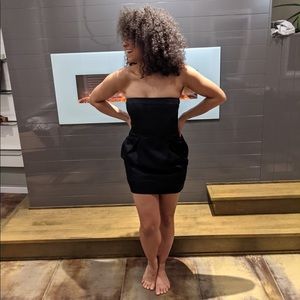 French Connection Black Strapless Dress - pockets!